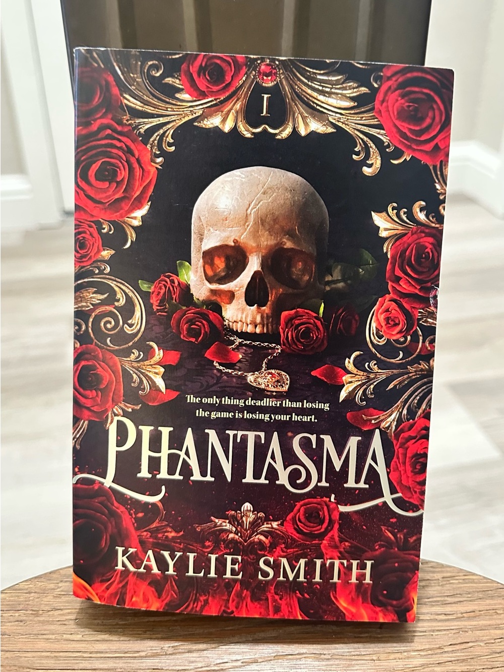 Phantasma by Kaylie Smith — Gothic Skull & Red Rose Hardcover/Novel Cover